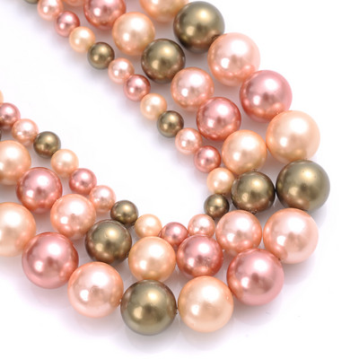 Natūralūs jūros kriauklių perlų karoliukai Tikri kriauklės papuošalams gaminti karoliai pasidaryk pats apyrankės papuošalai didmeninė prekyba 15'' 6/8/10/12 mm