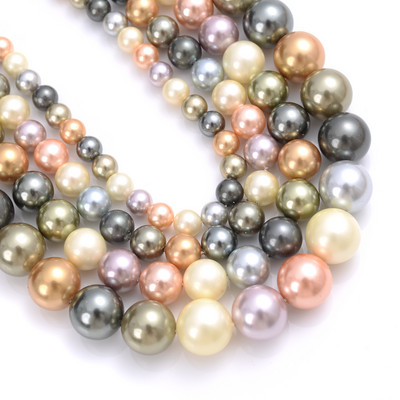 Natūralūs jūros kriauklių perlų karoliukai Tikri kriauklės papuošalams gaminti karoliai pasidaryk pats apyrankės papuošalai didmeninė prekyba 15'' 6/8/10/12 mm