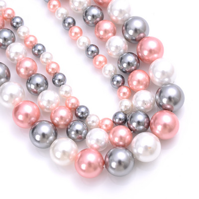 Natūralūs jūros kriauklių perlų karoliukai Tikri kriauklės papuošalams gaminti karoliai pasidaryk pats apyrankės papuošalai didmeninė prekyba 15'' 6/8/10/12 mm