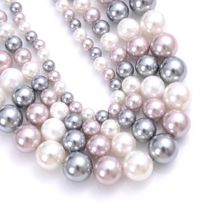 Natūralūs jūros kriauklių perlų karoliukai Tikri kriauklės papuošalams gaminti karoliai pasidaryk pats apyrankės papuošalai didmeninė prekyba 15'' 6/8/10/12 mm