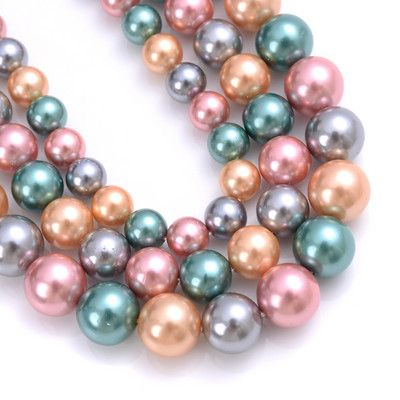 Natūralūs jūros kriauklių perlų karoliukai Tikri kriauklės papuošalams gaminti karoliai pasidaryk pats apyrankės papuošalai didmeninė prekyba 15'' 6/8/10/12 mm