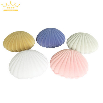 10 τμχ/παρτίδα Shell Shape Lovely Velvet Δαχτυλίδι αρραβώνων Κουτί για σκουλαρίκια Κολιέ Βραχιόλι Κοσμήματα Επίδειξη Θήκη δώρου