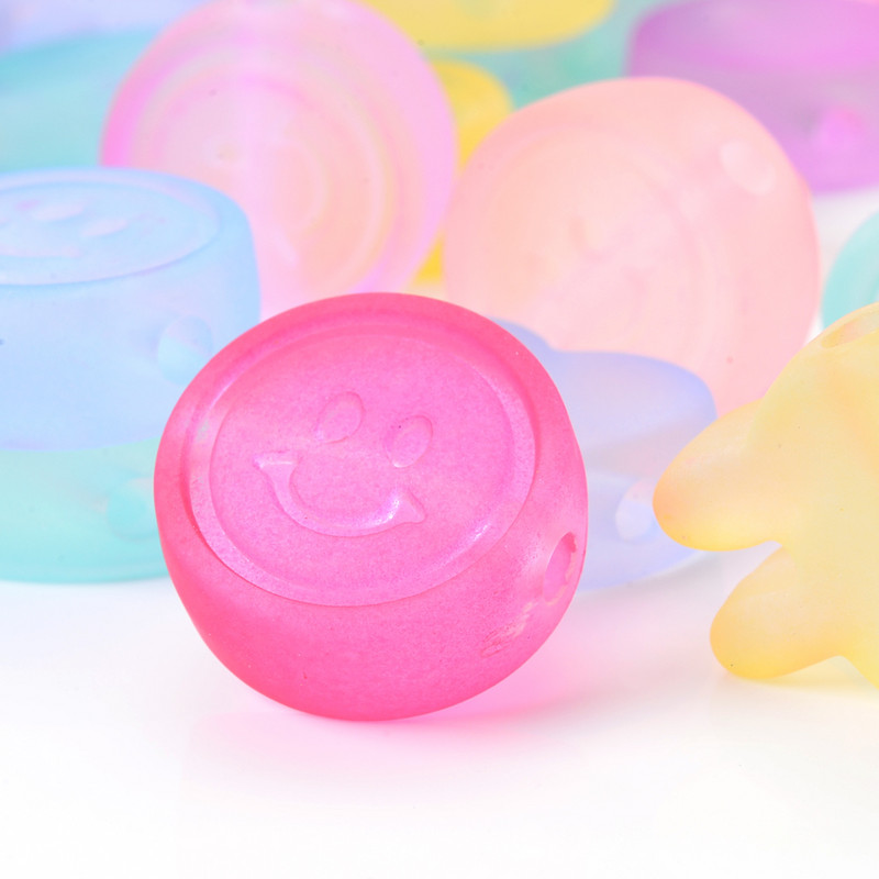 10db/tétel Színes akril szív gyöngyök Smiley Rabbit matt átlátszó gyöngyök barkácsoláshoz ékszer karkötő nyaklánc kézműves készítés