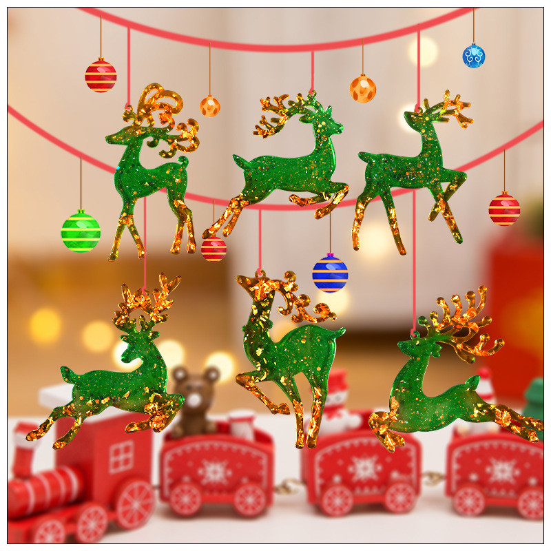 DIY kristály epoxigyanta forma karácsonyi sorozat karácsonyi elk kulcstartó dísz szilikon forma