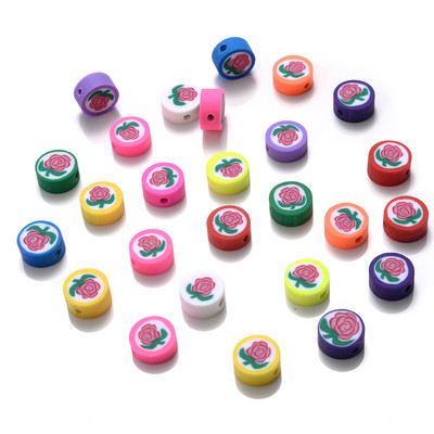 30/50/100 buc. Mărgele colorate din argilă polimerică cu flori de soare, mărgele distanțiere de trandafiri frumoși pentru realizarea de bijuterii, materiale de bricolaj, descoperiri
