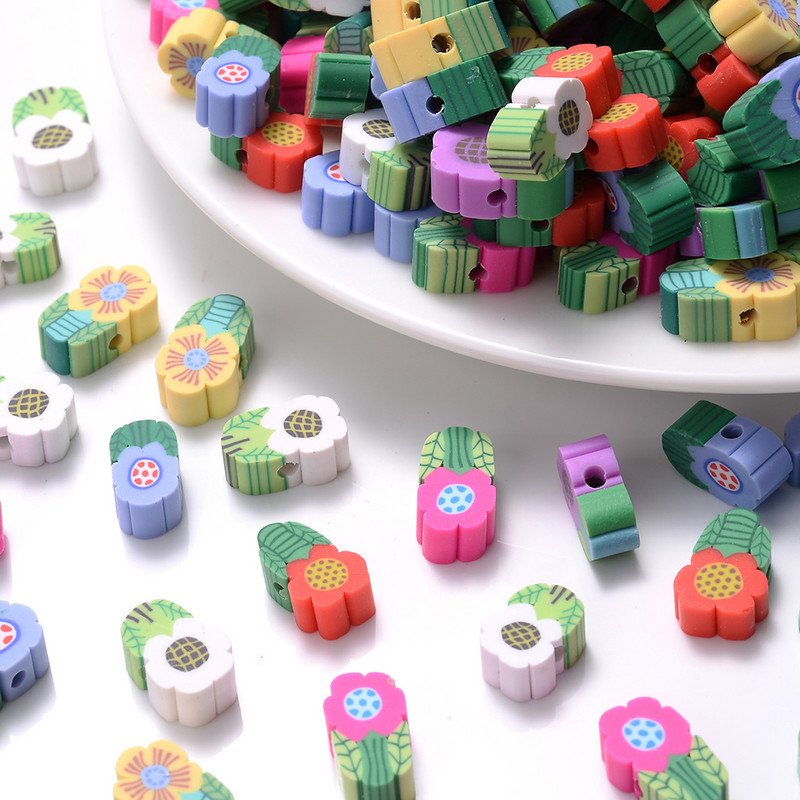 30/50/100 buc. Mărgele colorate din argilă polimerică cu flori de soare, mărgele distanțiere de trandafiri frumoși pentru realizarea de bijuterii, materiale de bricolaj, descoperiri
