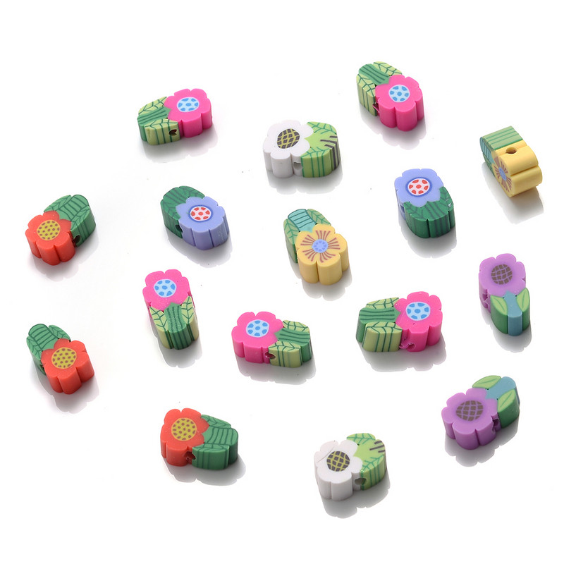 30/50/100 buc. Mărgele colorate din argilă polimerică cu flori de soare, mărgele distanțiere de trandafiri frumoși pentru realizarea de bijuterii, materiale de bricolaj, descoperiri