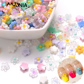 100 vnt 7 mm 3D paprastos gėlės nagų lipdukai Elegantiškas vestuvių dizaino lipnūs slankikliai vasaros tekstūruotos graviruotos dekoracijos