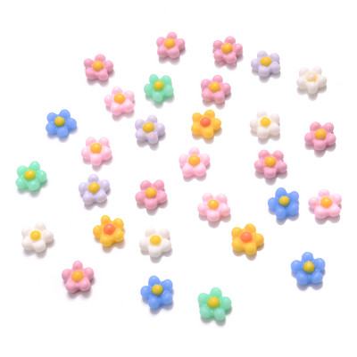 100 vnt 7 mm 3D paprastos gėlės nagų lipdukai Elegantiškas vestuvių dizaino lipnūs slankikliai vasaros tekstūruotos graviruotos dekoracijos