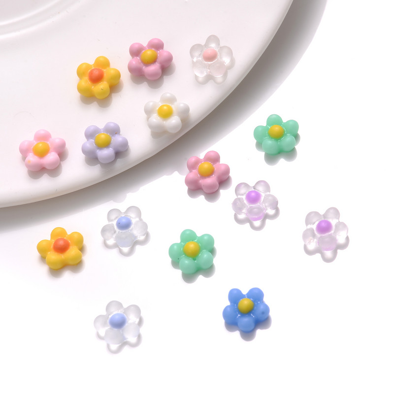 100 vnt 7 mm 3D paprastos gėlės nagų lipdukai Elegantiškas vestuvių dizaino lipnūs slankikliai vasaros tekstūruotos graviruotos dekoracijos