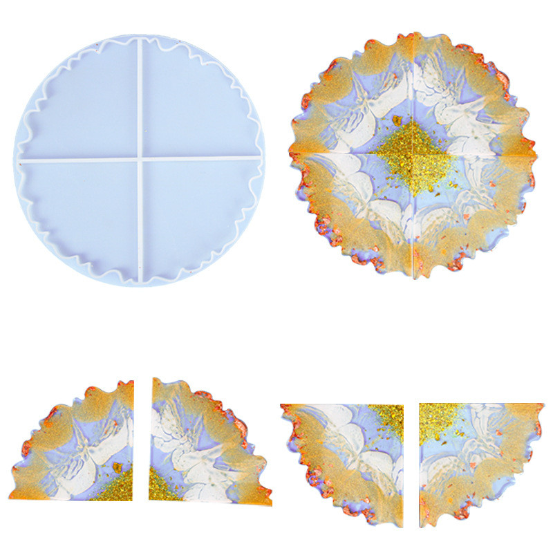 DIY Wave Coaster Silikonski kalupi od UV smole Kalupi za nakit Dodaci za nakit Ručni kalup za izradu pladnja