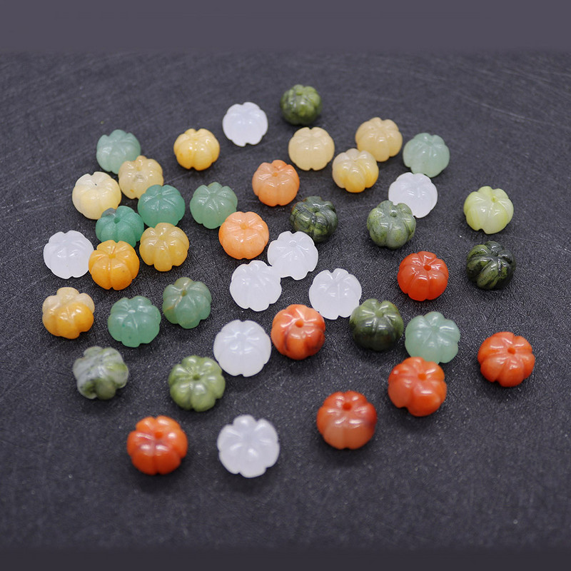 Natūralaus akmens karoliukai Moliūgo formos karoliukai Vandens agatas Žalia Papuošalų gamyba „Pasidaryk pats“ karoliai Apyrankės Auskarai Karoliukai Priedai