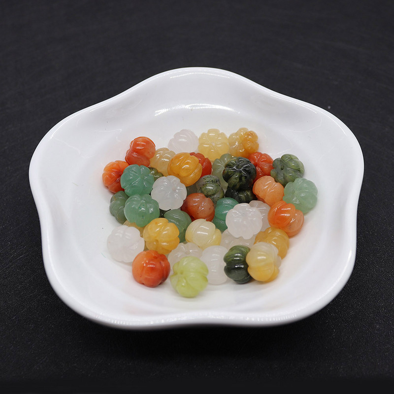 Natūralaus akmens karoliukai Moliūgo formos karoliukai Vandens agatas Žalia Papuošalų gamyba „Pasidaryk pats“ karoliai Apyrankės Auskarai Karoliukai Priedai