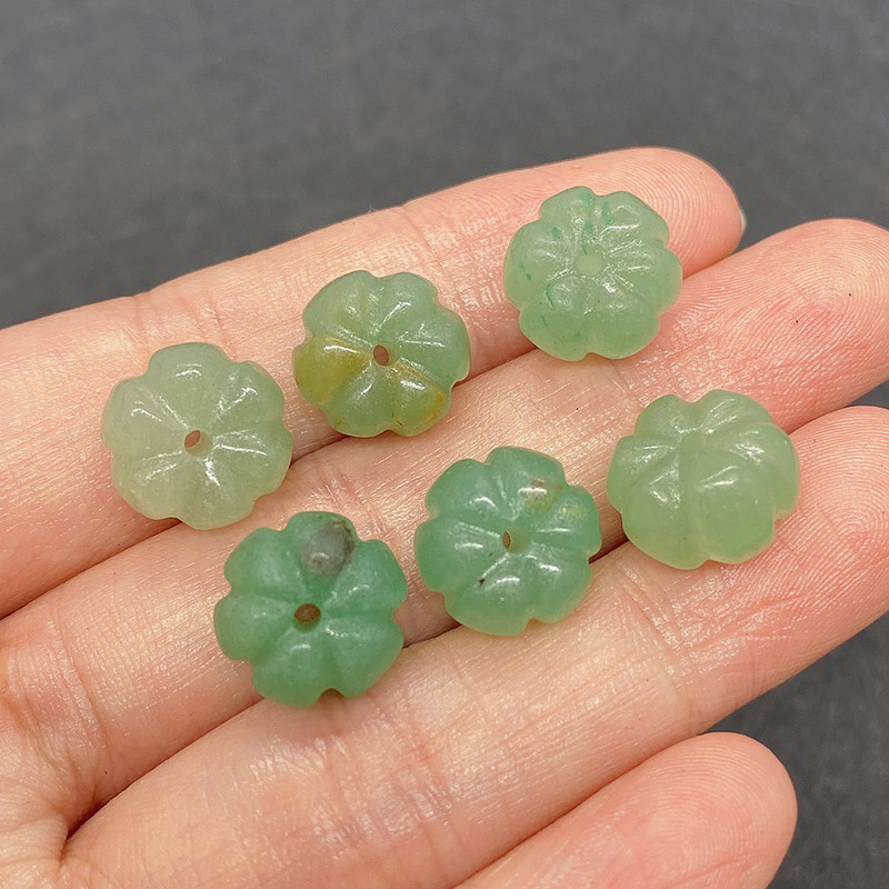 Natūralaus akmens karoliukai Moliūgo formos karoliukai Vandens agatas Žalia Papuošalų gamyba „Pasidaryk pats“ karoliai Apyrankės Auskarai Karoliukai Priedai