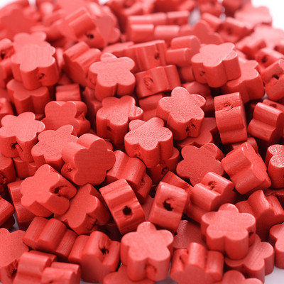 30/50/100 vnt mediniai spalvoti gėlių karoliukai 12mm natūralaus medžio palaidi karoliukai papuošalams gaminti pasidaryk pats apyrankės karolių priedai