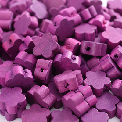 30/50/100 vnt mediniai spalvoti gėlių karoliukai 12mm natūralaus medžio palaidi karoliukai papuošalams gaminti pasidaryk pats apyrankės karolių priedai