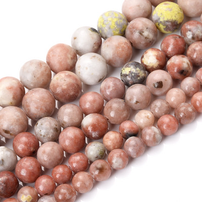 Natūralaus akmens karoliukai rožinė raudona serija koralų turkis granatas nefritas saulės akmuo palaidi karoliukai papuošalams gaminti „pasidaryk pats“ apyrankė 4–12 mm