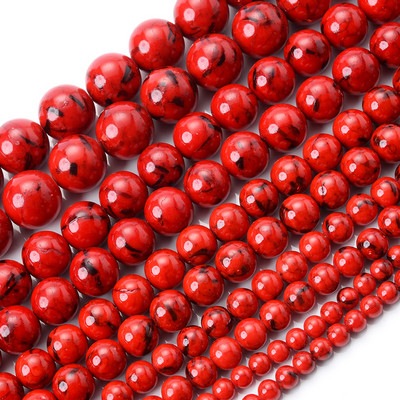 Natūralaus akmens karoliukai rožinė raudona serija koralų turkis granatas nefritas saulės akmuo palaidi karoliukai papuošalams gaminti „pasidaryk pats“ apyrankė 4–12 mm