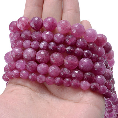Natūralaus akmens karoliukai rožinė raudona serija koralų turkis granatas nefritas saulės akmuo palaidi karoliukai papuošalams gaminti „pasidaryk pats“ apyrankė 4–12 mm