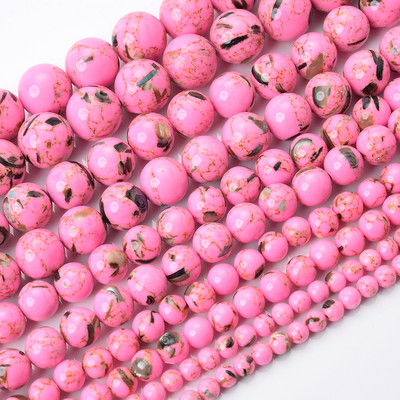 Natūralaus akmens karoliukai rožinė raudona serija koralų turkis granatas nefritas saulės akmuo palaidi karoliukai papuošalams gaminti „pasidaryk pats“ apyrankė 4–12 mm