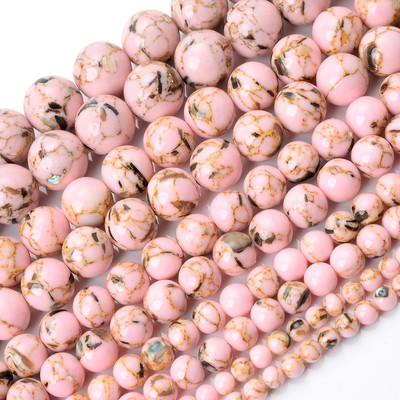 Natūralaus akmens karoliukai rožinė raudona serija koralų turkis granatas nefritas saulės akmuo palaidi karoliukai papuošalams gaminti „pasidaryk pats“ apyrankė 4–12 mm