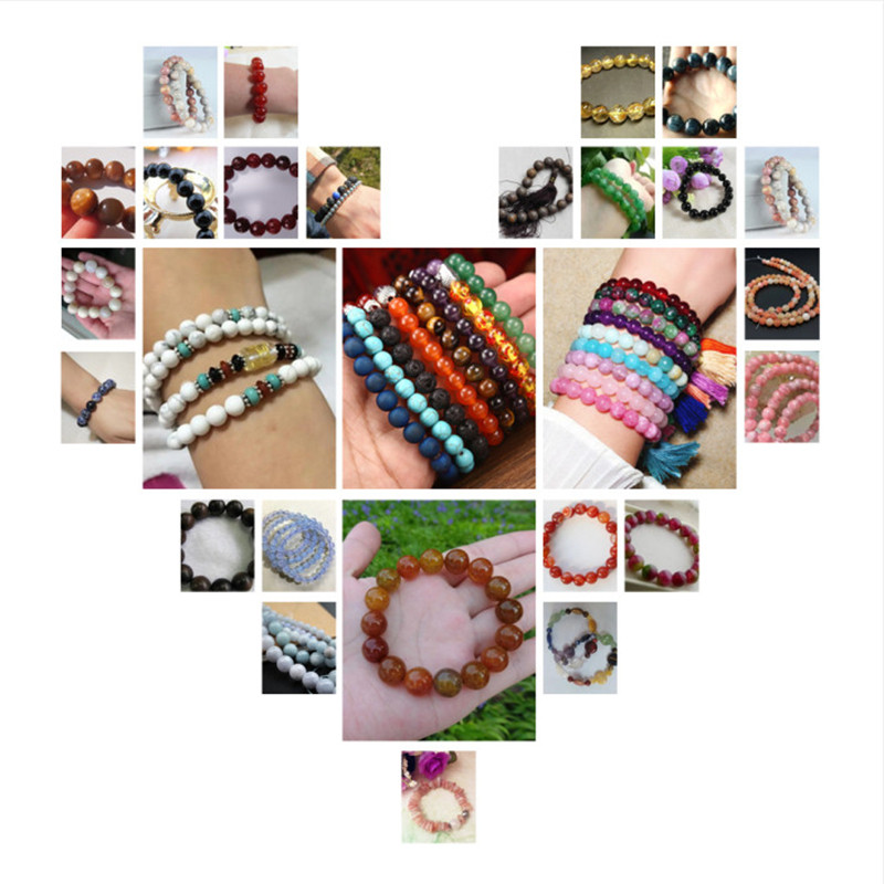 Natūralaus akmens karoliukai rožinė raudona serija koralų turkis granatas nefritas saulės akmuo palaidi karoliukai papuošalams gaminti „pasidaryk pats“ apyrankė 4–12 mm