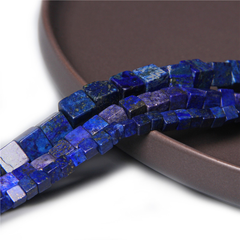 Lapis Lazuli 4/6/8mm kubo kvadratiniai karoliukai natūralaus akmens agatai laisvi tarpiniai karoliukai papuošalams gaminti pasidaryk pats karoliai auskarai apyrankė