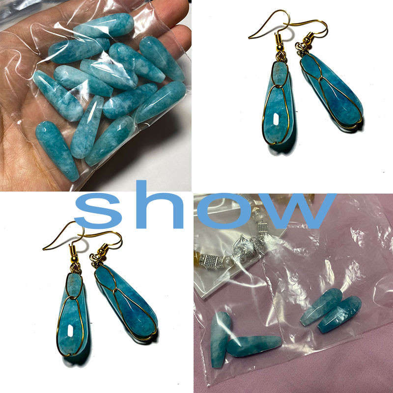 10*30mm Vandens lašų karoliukai Natūralus akmuo Ametistai Agatas Aventurinas Chalcedonas papuošalams Padaryti pasidaryk pats apyrankės karoliai auskarai