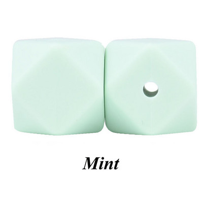 10 vnt. silikoniniai karoliukai, šešiakampiai, 14 mm / 17 mm, silikoniniai kramtomieji karoliukai, dantų karoliai „pasidaryk pats“ papuošalų dalys, maistiniai silikoniniai karoliukai