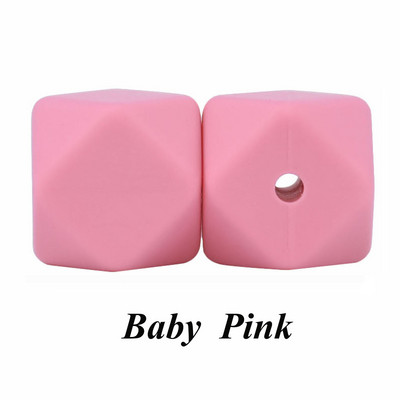 10 vnt. silikoniniai karoliukai, šešiakampiai, 14 mm / 17 mm, silikoniniai kramtomieji karoliukai, dantų karoliai „pasidaryk pats“ papuošalų dalys, maistiniai silikoniniai karoliukai