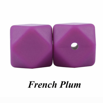 10 vnt. silikoniniai karoliukai, šešiakampiai, 14 mm / 17 mm, silikoniniai kramtomieji karoliukai, dantų karoliai „pasidaryk pats“ papuošalų dalys, maistiniai silikoniniai karoliukai