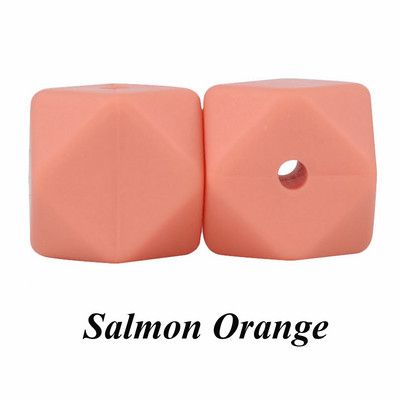 10 vnt. silikoniniai karoliukai, šešiakampiai, 14 mm / 17 mm, silikoniniai kramtomieji karoliukai, dantų karoliai „pasidaryk pats“ papuošalų dalys, maistiniai silikoniniai karoliukai