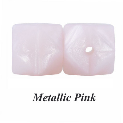 10 vnt. silikoniniai karoliukai, šešiakampiai, 14 mm / 17 mm, silikoniniai kramtomieji karoliukai, dantų karoliai „pasidaryk pats“ papuošalų dalys, maistiniai silikoniniai karoliukai