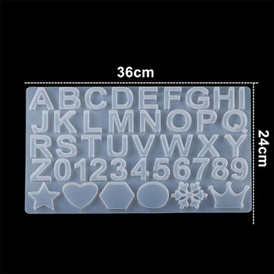 1 vnt. abėcėlės numeris, silikono formelės raidžių dervos epoksidinės dervos liejimo formos, skirtos auskarų pakabučiams, kūrybingi raktų pakabukai, papuošalai