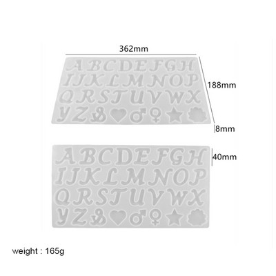 1 vnt. abėcėlės numeris, silikono formelės raidžių dervos epoksidinės dervos liejimo formos, skirtos auskarų pakabučiams, kūrybingi raktų pakabukai, papuošalai