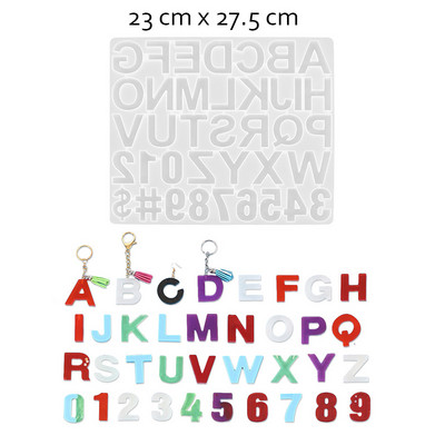 1 vnt. abėcėlės numeris, silikono formelės raidžių dervos epoksidinės dervos liejimo formos, skirtos auskarų pakabučiams, kūrybingi raktų pakabukai, papuošalai