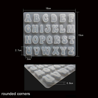 1 vnt. abėcėlės numeris, silikono formelės raidžių dervos epoksidinės dervos liejimo formos, skirtos auskarų pakabučiams, kūrybingi raktų pakabukai, papuošalai