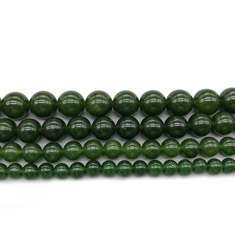 Natūralus akmuo Taivanas Žali Jades karoliukai papuošalams gaminti Karoliukai Apyrankė 15 colių „pasidaryk pats“ apyrankės karoliai 4 6 8 10 12 mm sruogos