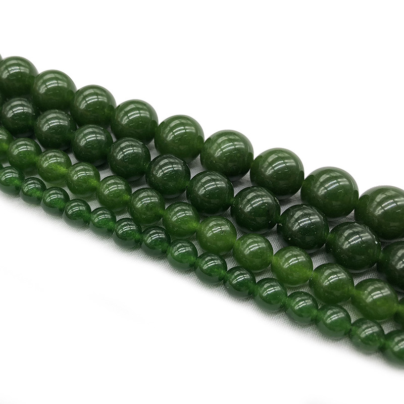 Natūralus akmuo Taivanas Žali Jades karoliukai papuošalams gaminti Karoliukai Apyrankė 15 colių „pasidaryk pats“ apyrankės karoliai 4 6 8 10 12 mm sruogos