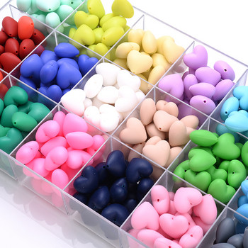 10/20Pcs Heart Silicone Beads 18x20mm Baby Food Grade Teether beads for Jewelry Making Chewing Papifier Clip Findings BPA Free