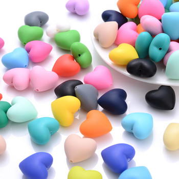 10/20Pcs Heart Silicone Beads 18x20mm Baby Food Grade Teether beads for Jewelry Making Chewing Papifier Clip Findings BPA Free