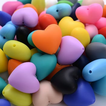 10/20Pcs Heart Silicone Beads 18x20mm Baby Food Grade Teether beads for Jewelry Making Chewing Papifier Clip Findings BPA Free