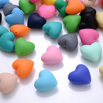 10/20Pcs Heart Silicone Beads 18x20mm Baby Food Grade Teether beads for Jewelry Making Chewing Papifier Clip Findings BPA Free