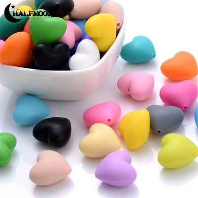 10/20Pcs Heart Silicone Beads 18x20mm Baby Food Grade Teether beads for Jewelry Making Chewing Papifier Clip Findings BPA Free