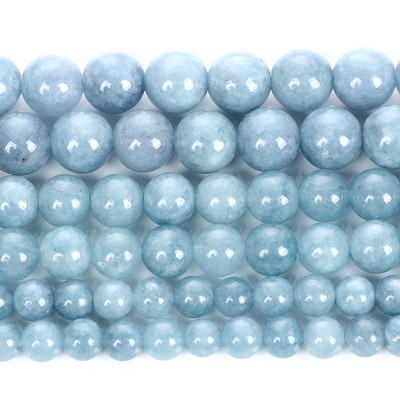 Aquamarines Natural Stone Beads Round Loose Beads For Jewelry Making DIY Βραχιόλια Κολιέ Σκουλαρίκια Αξεσουάρ 6/8/10 MM