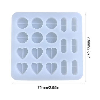 Capsule Heart Silicone Mold Hollow Epoxy Shaker Fillings Silicone Molds Epoxy Resin Filler Mold for Quicksand Resin Mold