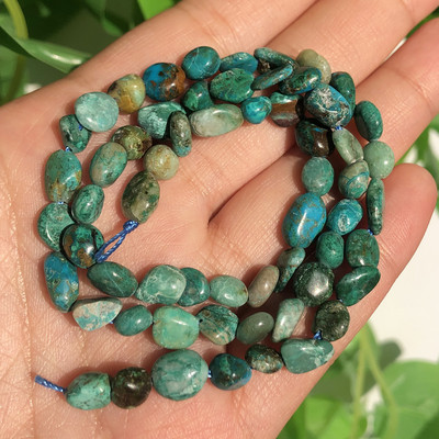 6–8 mm netaisyklingi natūralūs tikri Larimaro akmens karoliukai, laisvi tarpiniai karoliukai, skirti „pasidaryk pats“ papuošalams gaminti Apyrankės karoliai 15 colių sruogos