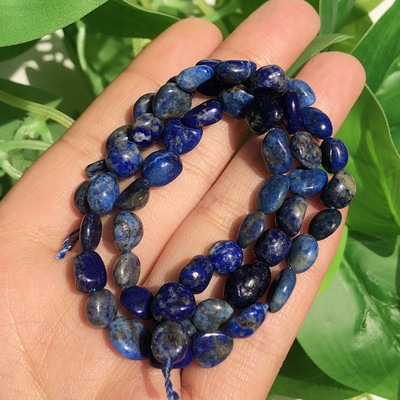 6–8 mm netaisyklingi natūralūs tikri Larimaro akmens karoliukai, laisvi tarpiniai karoliukai, skirti „pasidaryk pats“ papuošalams gaminti Apyrankės karoliai 15 colių sruogos