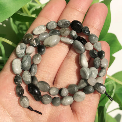 6–8 mm netaisyklingi natūralūs tikri Larimaro akmens karoliukai, laisvi tarpiniai karoliukai, skirti „pasidaryk pats“ papuošalams gaminti Apyrankės karoliai 15 colių sruogos