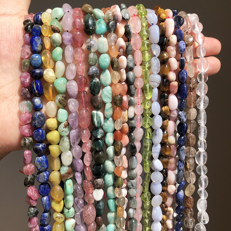 6–8 mm netaisyklingi natūralūs tikri Larimaro akmens karoliukai, laisvi tarpiniai karoliukai, skirti „pasidaryk pats“ papuošalams gaminti Apyrankės karoliai 15 colių sruogos